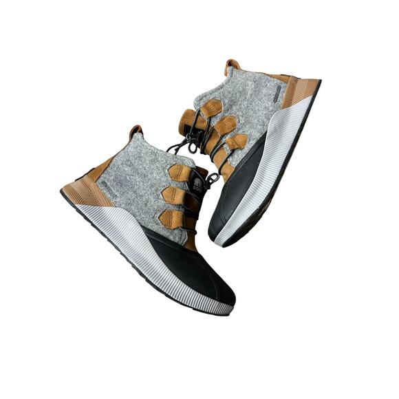 Sorel Shoes - SOREL Boot Women's 8 Out N About III Classic Waterroof Felt Leather Grey Tan